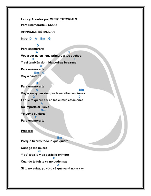 Cómo tocar Para Enamorarte de CNCO en Guitarra | Tutorial + PDF GRATIS ⋆  Music Tutorials