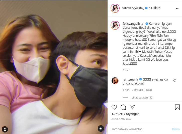 Felicya Angelista digendong Caesar Hito setelah mondar-mandir urus keperluan pernikahan