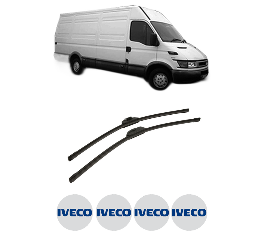 Set stergatoare auto IVECO DAILY III Van din 1999-2007, pentru parbriz auto, 2 bucati, Bosch Aerotwin Retro Truck, din cauciuc siliconat rezistent, 4 Stickere Auto IVECO