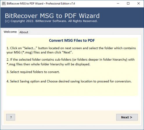 BitRecover MSG to PDF Wizard 7.7