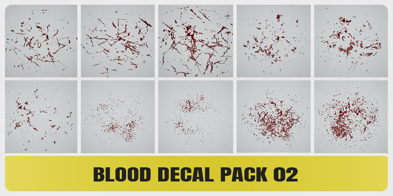 Blood Decal Pack 02 - 10 Blood Decals