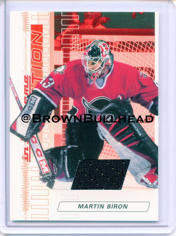 2003-04 ITG Action Jerseys #M-006 [Martin Biron] [Buffalo Sabres] [Ruby] [~500] [swatch=black] a