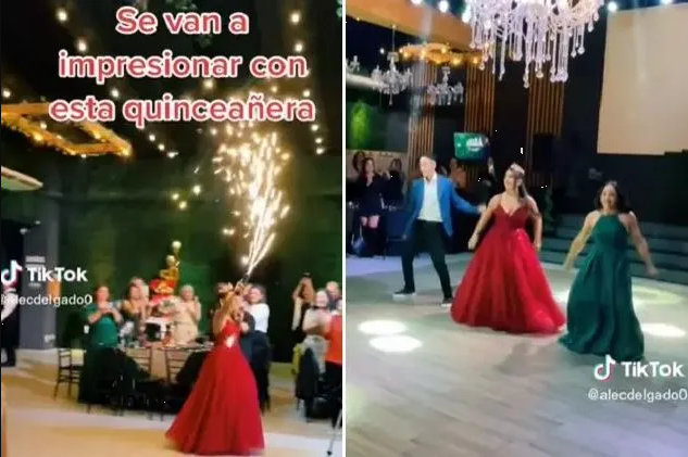 Como si tuviera 15, mujer celebra sus 50 años con todo y chambelanes