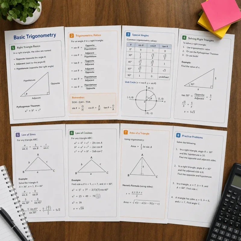 Trigonometry mind map