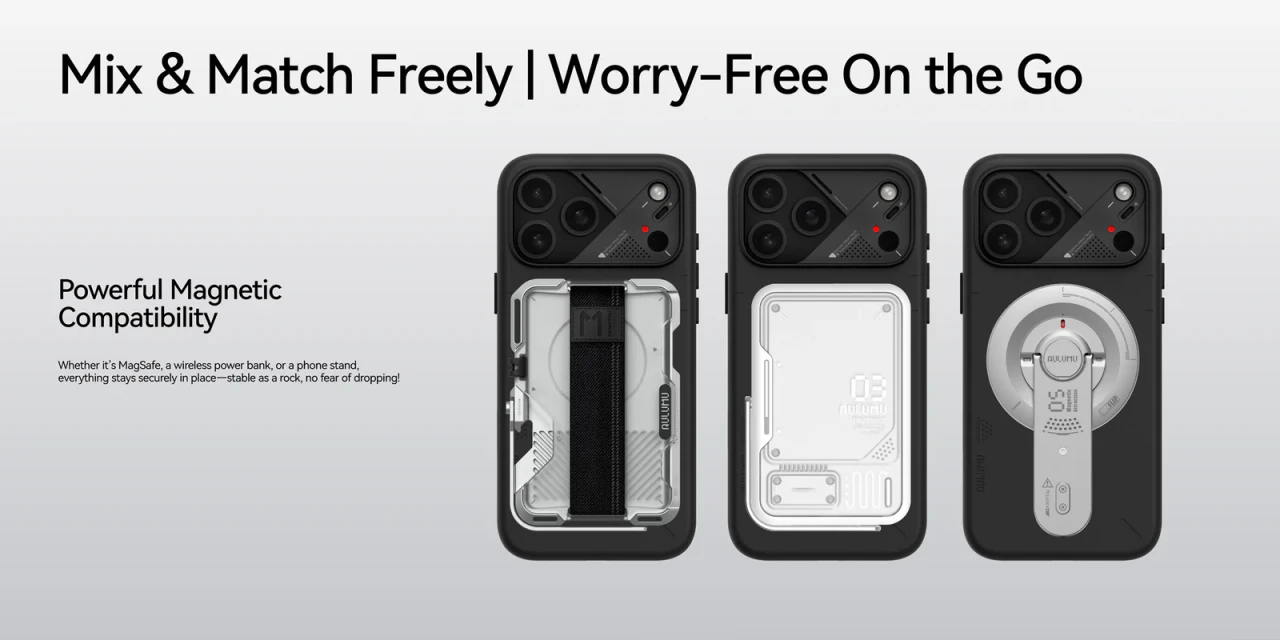 Husa pentru iPhone 17 Pro Max, Aulumu A17 Vegan Leather, Piele texturata, Ultra slim, Compatibila MagSafe, Racire activa CoolHyper, Butoane metalice, Protectie maxima, Alb A17 PU 10