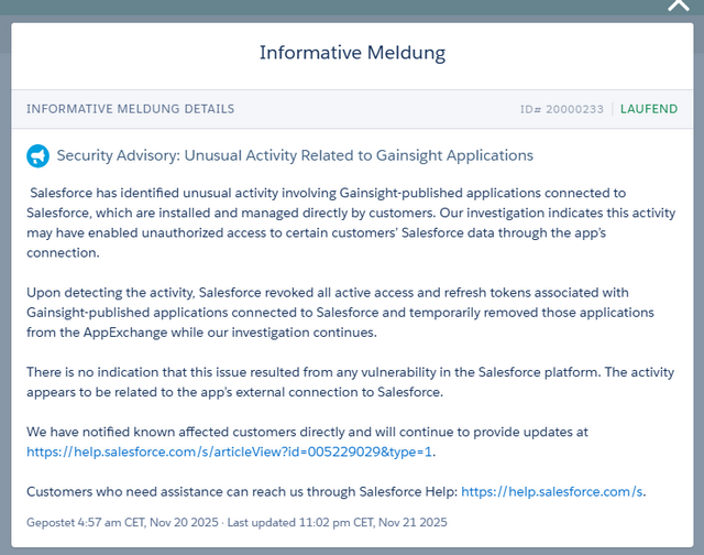 Salesforce bestätigt Gainsight-App-Probleme