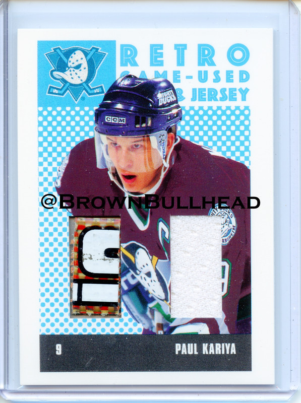 2002 03 ITG Parkhurst Retro Stick Jersey RSJ 12 Paul Kariya Mighty Ducks of Anaheim COPY 12A