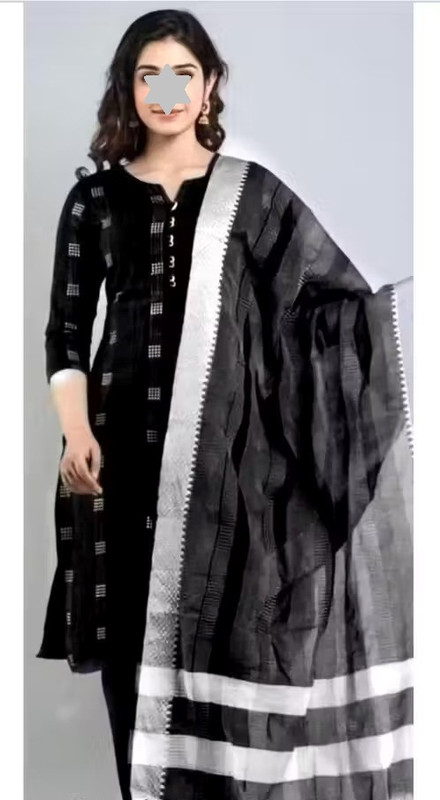 #Kurti and pant with Dupatta For women #Womenfashion# fashion #cottonwear#Emboideryblackkurtiandpant Color 1 (KS133)
