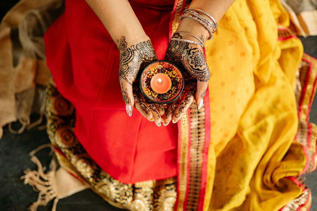 Deepak in hands during Bhasma Aarti in Ujjain