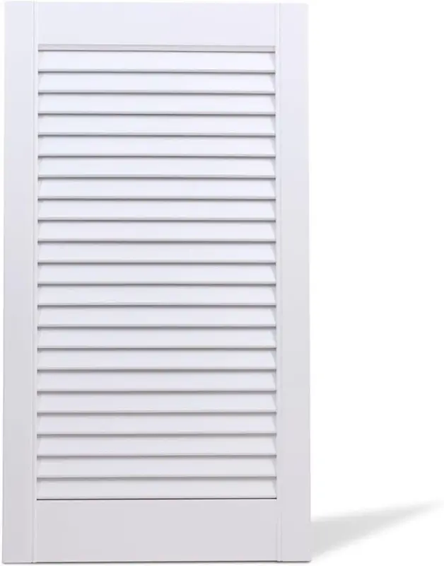 Louvre Door, Pine Wood, Vented Open White