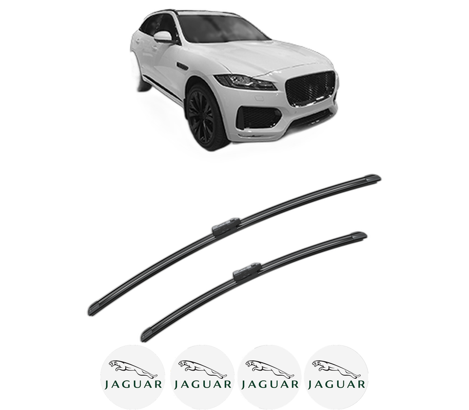 Set stergatoare auto JAGUAR I-PACE (X590) din 2018-2020, pentru parbriz auto, 2 bucati, Bosch Aerotwin, din cauciuc siliconat rezistent, 4 Stickere Auto JAGUAR