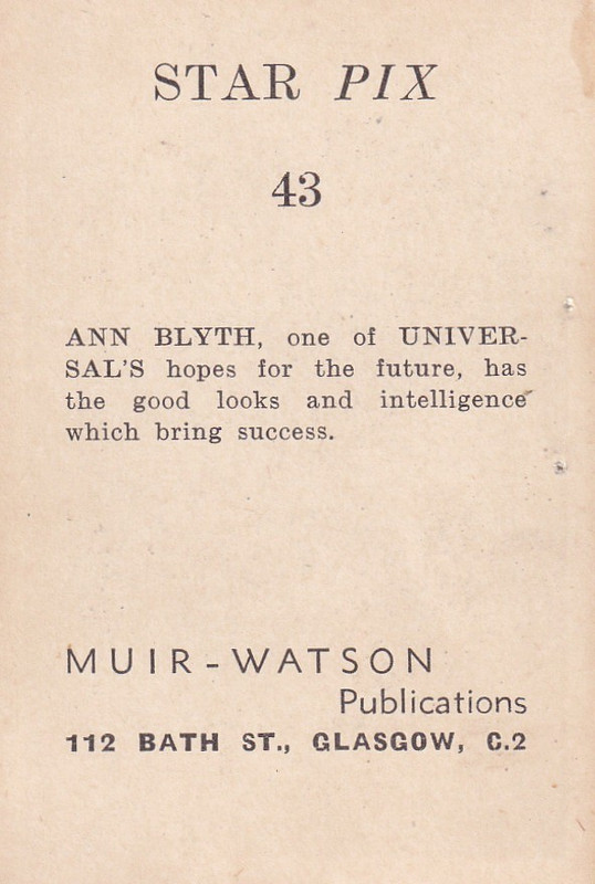 Muir Watson No 43 Ann Blyth Back