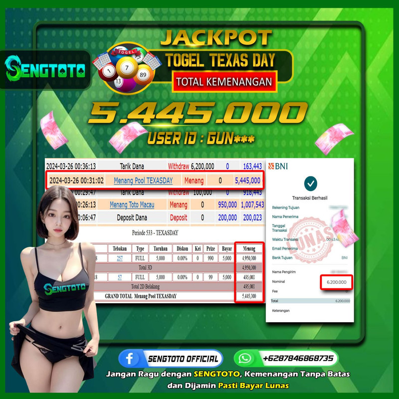 BUKTI PEMBAYARAN TOGEL TEXAS DAY