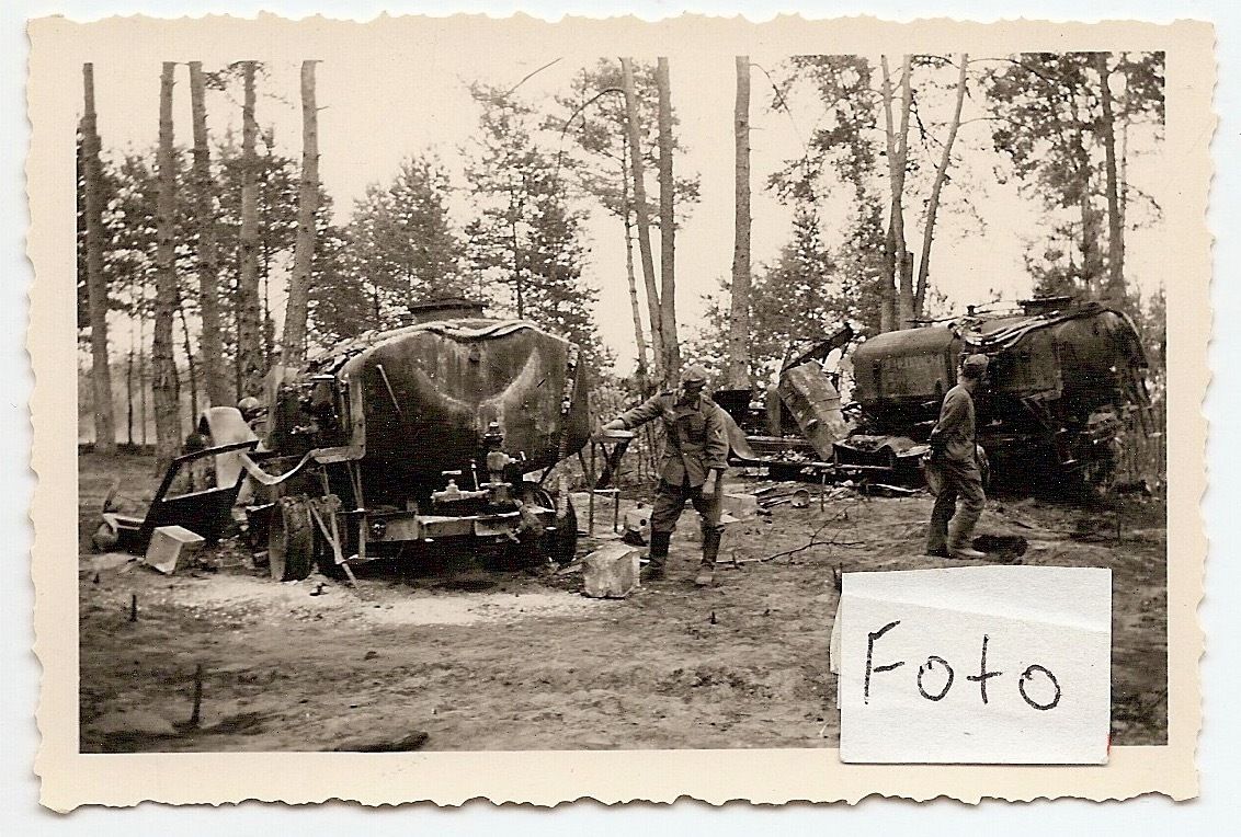WW2 MILITÄR ZERSTÖRTER LKW BENZIN WASSER TANK LK