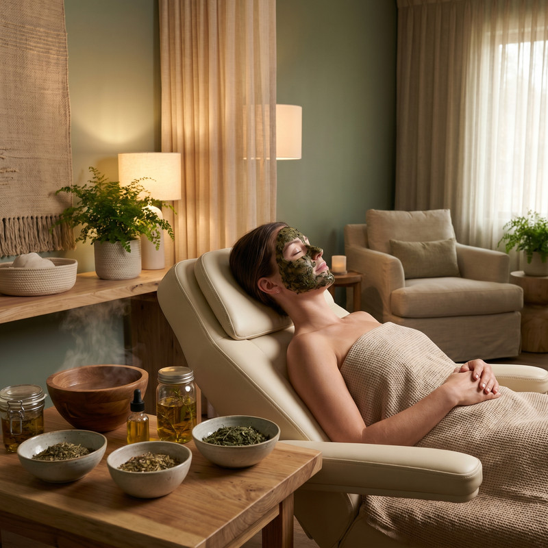 Herbal facial beauty service