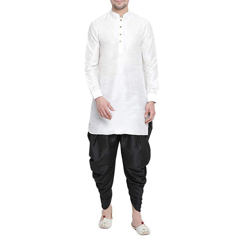 Men's Dhoti Kurta Pant Set Silk Blend Ethnic Kurta Pyjama For Wedding Wear Dress - Picture 21 of 24
