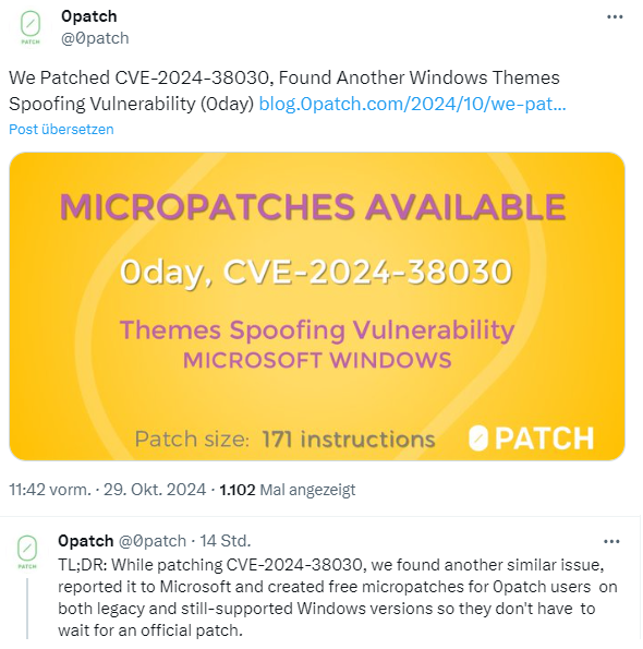 Windows Themes Spoofing-Schwachstelle