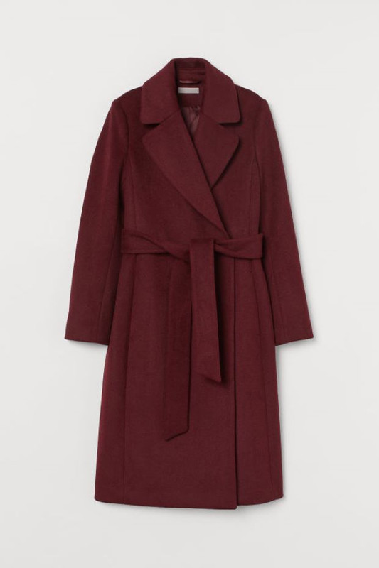 H&M bordo vuneni kaput