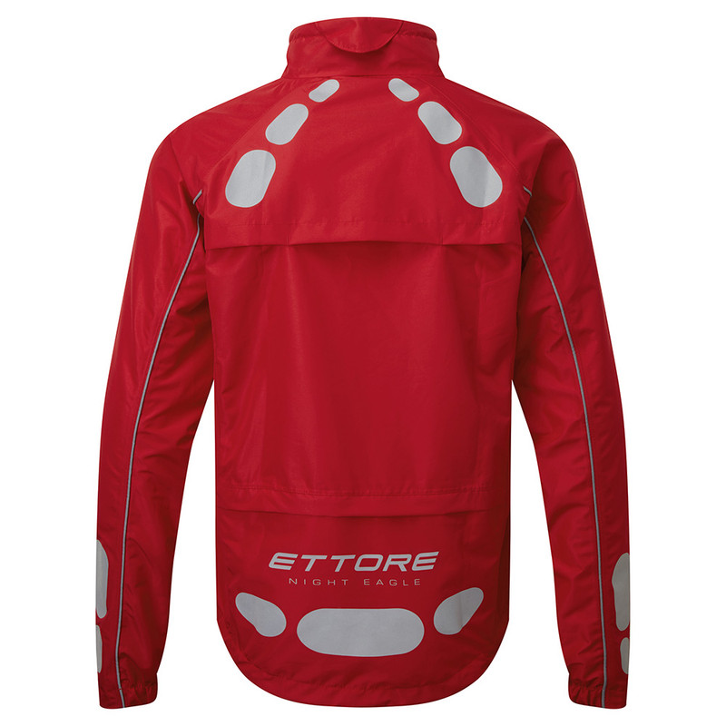 Ettore Mens Cycling Jacket Waterproof Breathable High Vis Red Night Eagle eBay