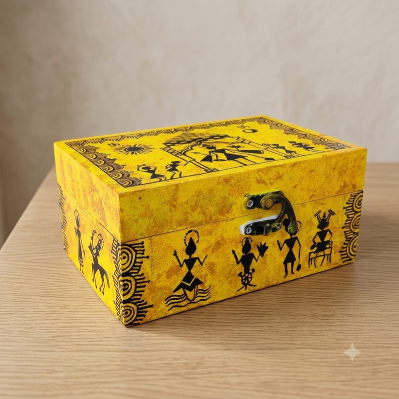 Warli Painting on MDF Box DIY Kit