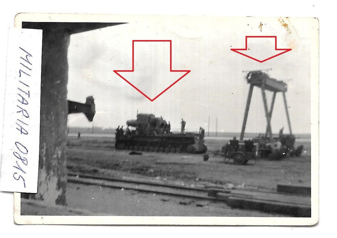 Foto 1943 Krim 60 cm MÖRSER THOR mit Grossen Ladekran