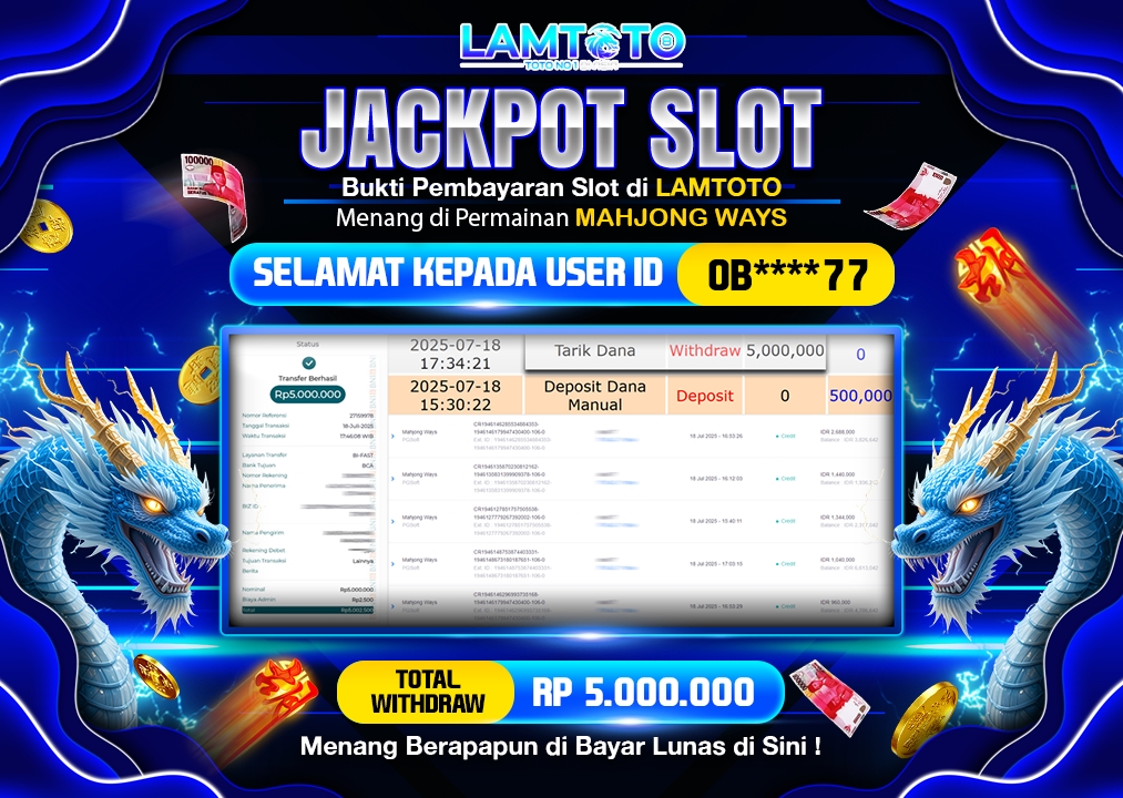 BUKTI JACKPOT LUNAS LAMTOTO