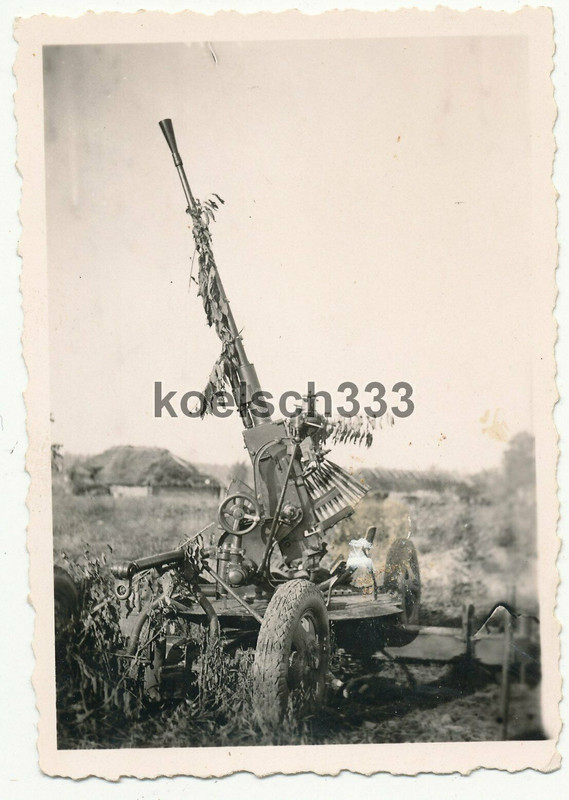 Foto russisches 3,7cm Flak Artillerie Geschütz an der Ostfront ! Wehrmacht Beute