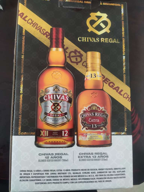 Chedraui: Chivas regal 12 años + chivas regal extra 13 años 
