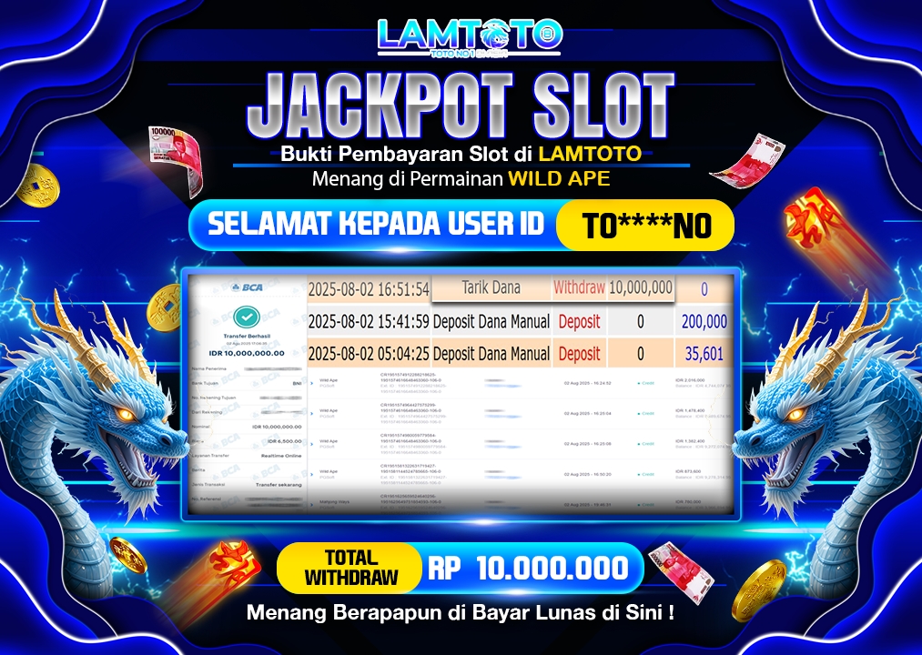 BUKTI JACKPOT LUNAS LAMTOTO
