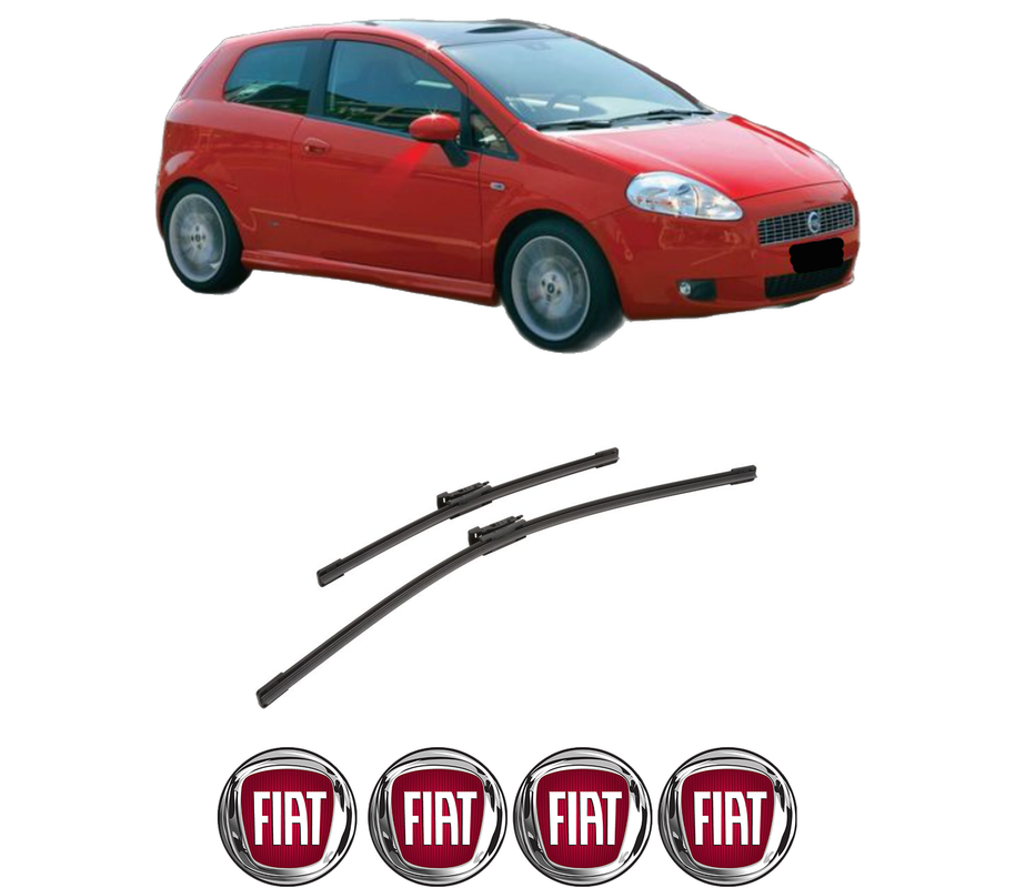 Set stergatoare auto FIAT PANDA (312_, 319_) din 2012-2022, pentru parbriz auto, 2 bucati, Bosch Aerotwin, din cauciuc siliconat rezistent, 4 Stickere Auto FIAT
