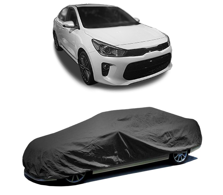 Husa tip prelata auto pentru KIA RIO IV Hatchback Van (YB, SC, FB) 2017,culoare negru, material textil impermeabil, rezistanta la intemperii praf UV, CARPASSION Husa Protectie