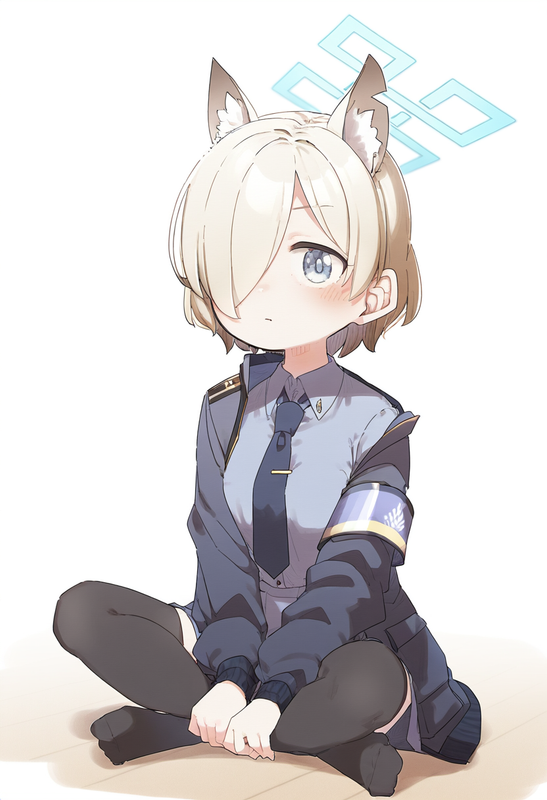 depth of field, 1girl, kanna (blue archive), short hair, {{artist_ yukie (kusaka s-1507754541