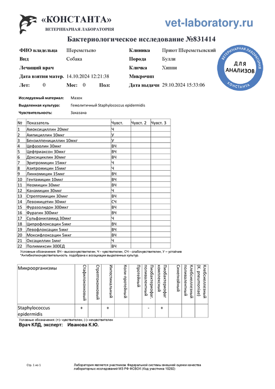 Бактериологическое исследование 22 (831414)