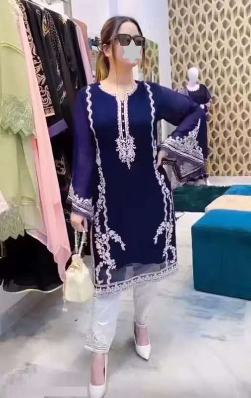 Snizvi | Pakistani Suit | Women Kurta Pair | Kurta Pair | Kurta With Palazoo | Kurta Pair For Women | Kurti | Kurta Sets | New Designer Kurta With Palazoo | Georgette Kurta Pair | Pakistani Kurta Pair Color 2 (KS120)