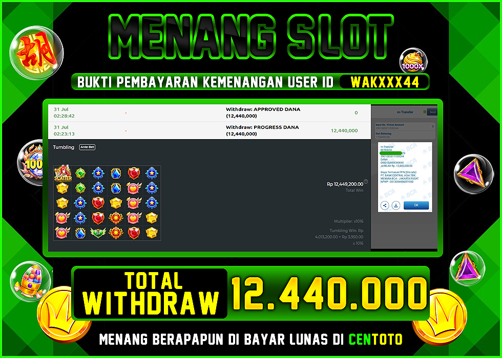 BUKTI JACKPOT LUNAS CENTOTO