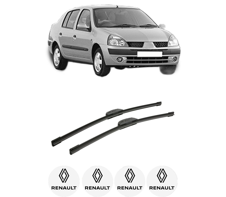 Set stergatoare auto RENAULT THALIA I (LB_) din 1998-2009, pentru parbriz auto, 2 bucati, Bosch Aerotwin Retrofit, din cauciuc siliconat rezistent, 4 Stickere Auto RENAULT