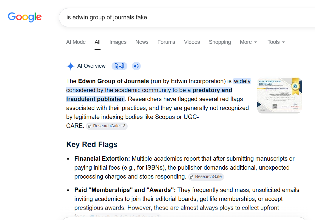 Google Negative Snippet Screenshot