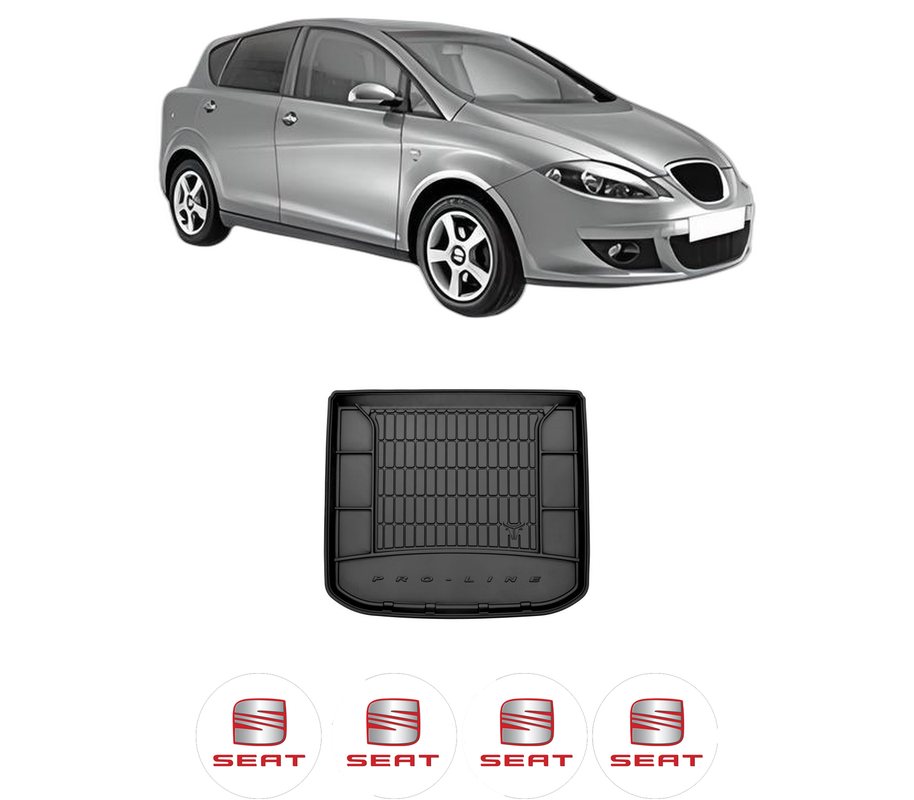 Tavita Portbagaj SEAT TOLEDO III (5P2) din 2004-2009, Protectie Portbagaj Auto, 4x Stickere auto cu SEAT