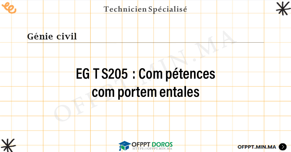 Sommaire détaillé du cours Compétences comportementales EGTS205 OFPPT - Structure du module