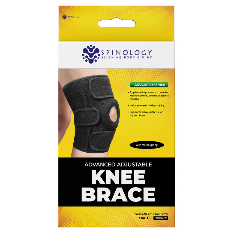 Spinology Advanced Adjustable Knee Brace (with Metal Spring)