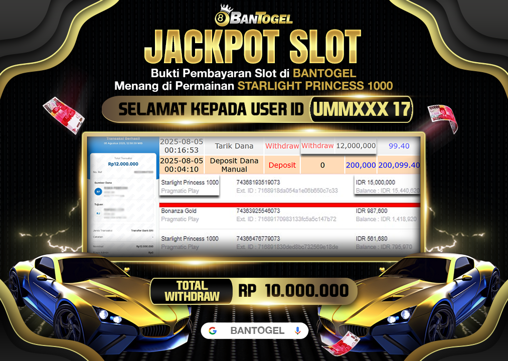 BUKTI JACKPOT LUNAS BANTOGEL