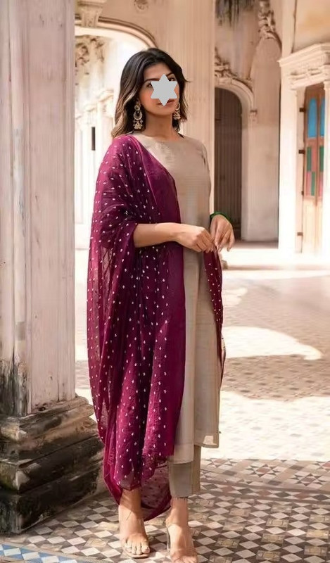 Women Embrodery Work Kurta Set Color 1 (KS135)