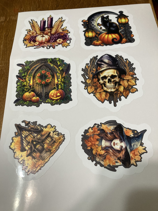 handcrafted Samhain window clings 6 pc set