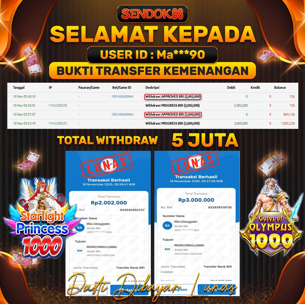 SENDOK88 JEPE! STARLIGHT PRINCESS 1000 & GATES OLYMPUS 1000 Rp 5.000.000,- LUNAS!