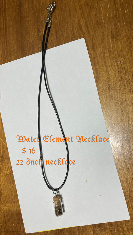 Water Elemental spell bottle necklace