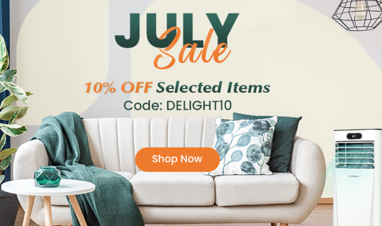 Costway CA JULY Sale: Enjoy 10% Off Selected Items with Code DELIGHT10 Costway CA JULY Sale: Enjoy 10% Off Selected Items with Code DELIGHT10