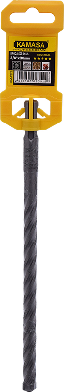 BROCA SDS-PLUS CON 4 ARISTAS DE CORTE 3/8"x210mm 5 ESTRELLAS KAMASA