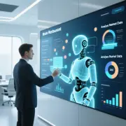 A clean, modern office of the future. A person is interacting with a large, holographic interface. A luminous, semi-transparent AI agent is collaborating with them, highlighting data points and manipulating virtual objects on the screen. The interface shows tasks like 'Book Restaurant' and 'Analyze Market Data' being completed autonomously. Style: minimalist, bright, optimistic, photorealistic with a touch of sci-fi. --ar 16:9