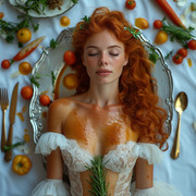 Garden wedding wom Redhair öled a dress 0 01