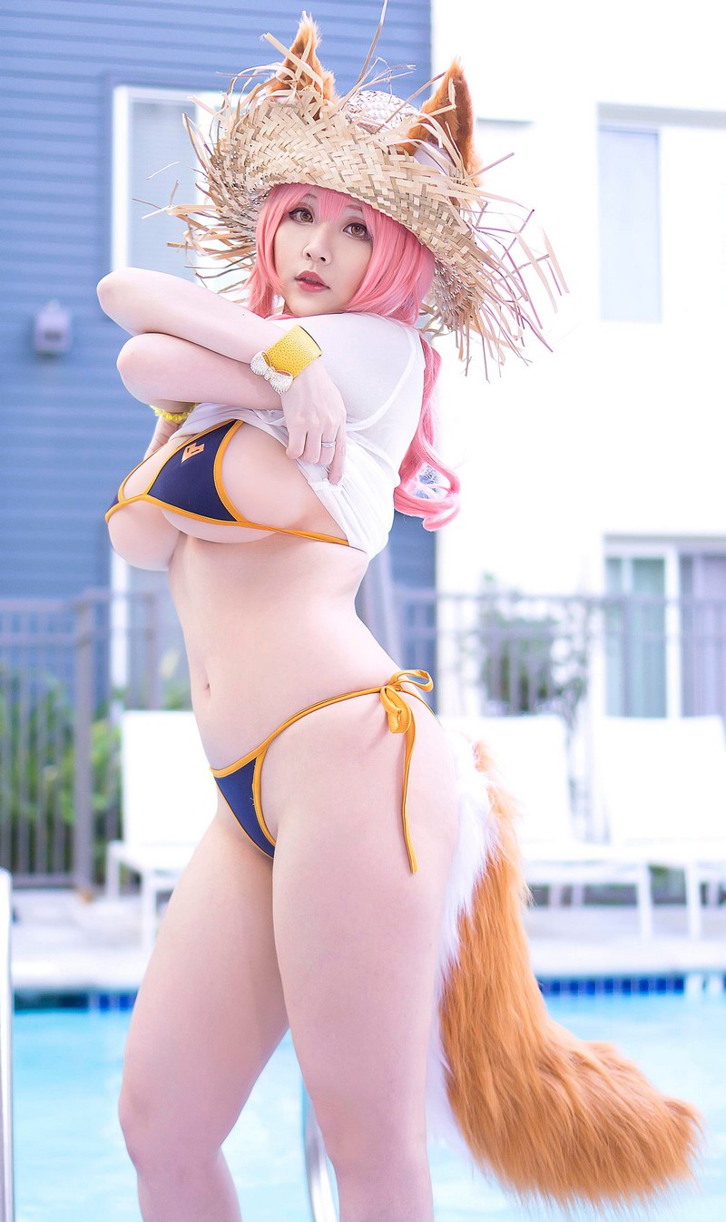 Hana Bunny 玉藻前比基尼 Cosplay写真｜Fate Tamamo Bikini 高清图片合集[9P-2.3M]插图